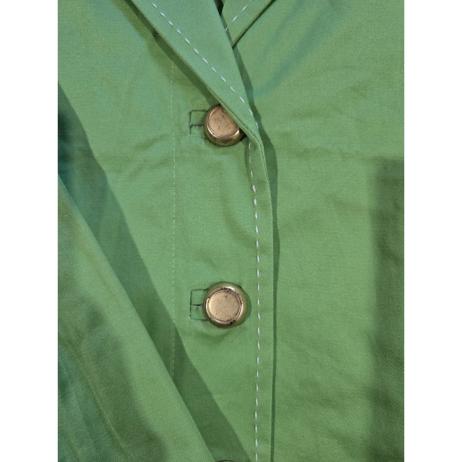 Joan Rivers Women’s Green Military Style Jacket w/ Gold Buttons & Pockets Large