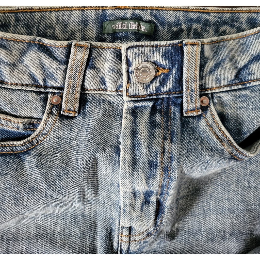 Wild Fable Women’s Raw Hem Denim Mini Skirt – 5 Pocket, Cotton Blend, New