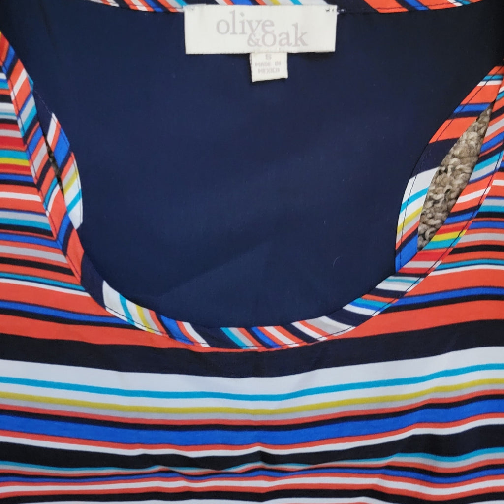 Olive & Oak Women’s Colorful Striped Sleeveless Blouse Small