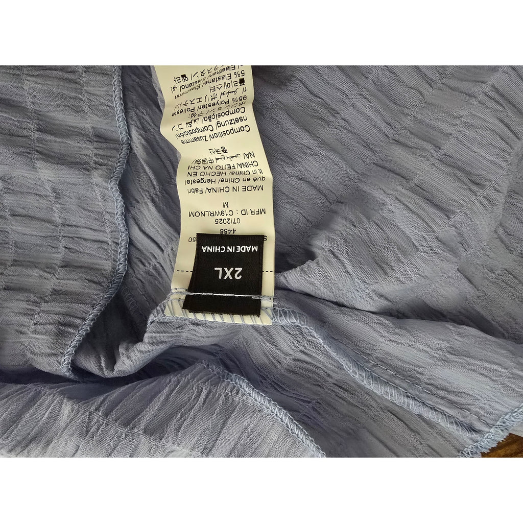 Women's Size 2XL Slate Blue Textured Floral Embroidered Cami Cami Top