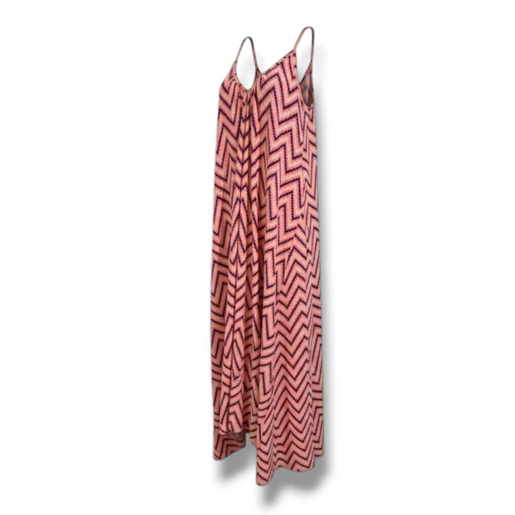 Pink Stitch Women’s Chevron Spaghetti Strap Maxi Dress size 4