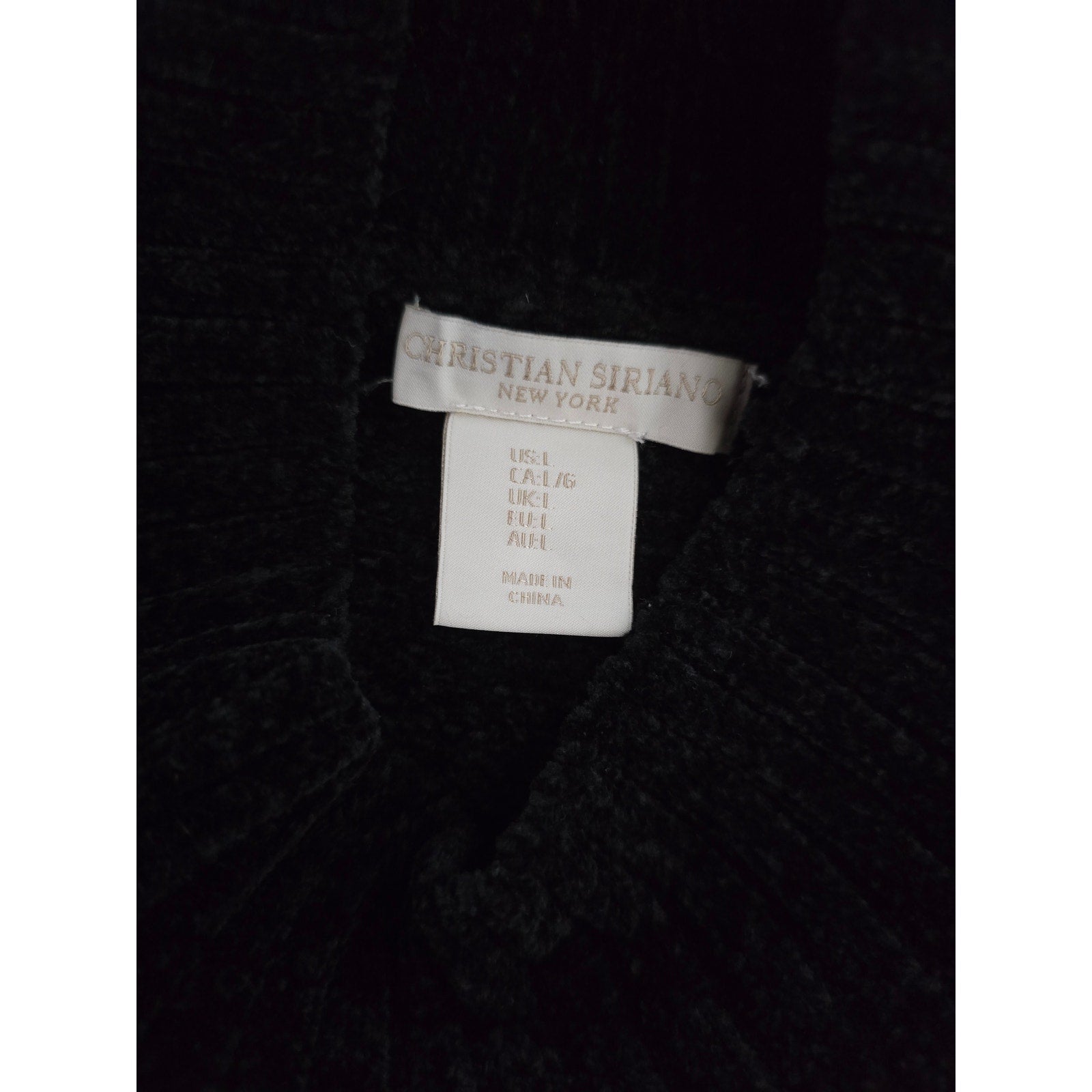 Christian Siriano New York Women's Black Chenille Fair Isle Mock Neck Sweater