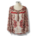 Style & Co Women’s Floral Semi-Sheer Button Front Blouse - Small