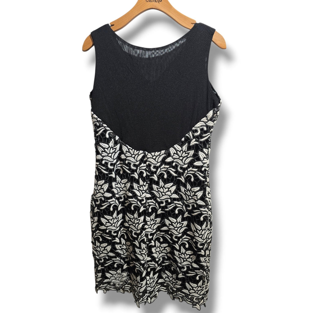Etincelle Couture women's Black & White Embroidered Lace Dress