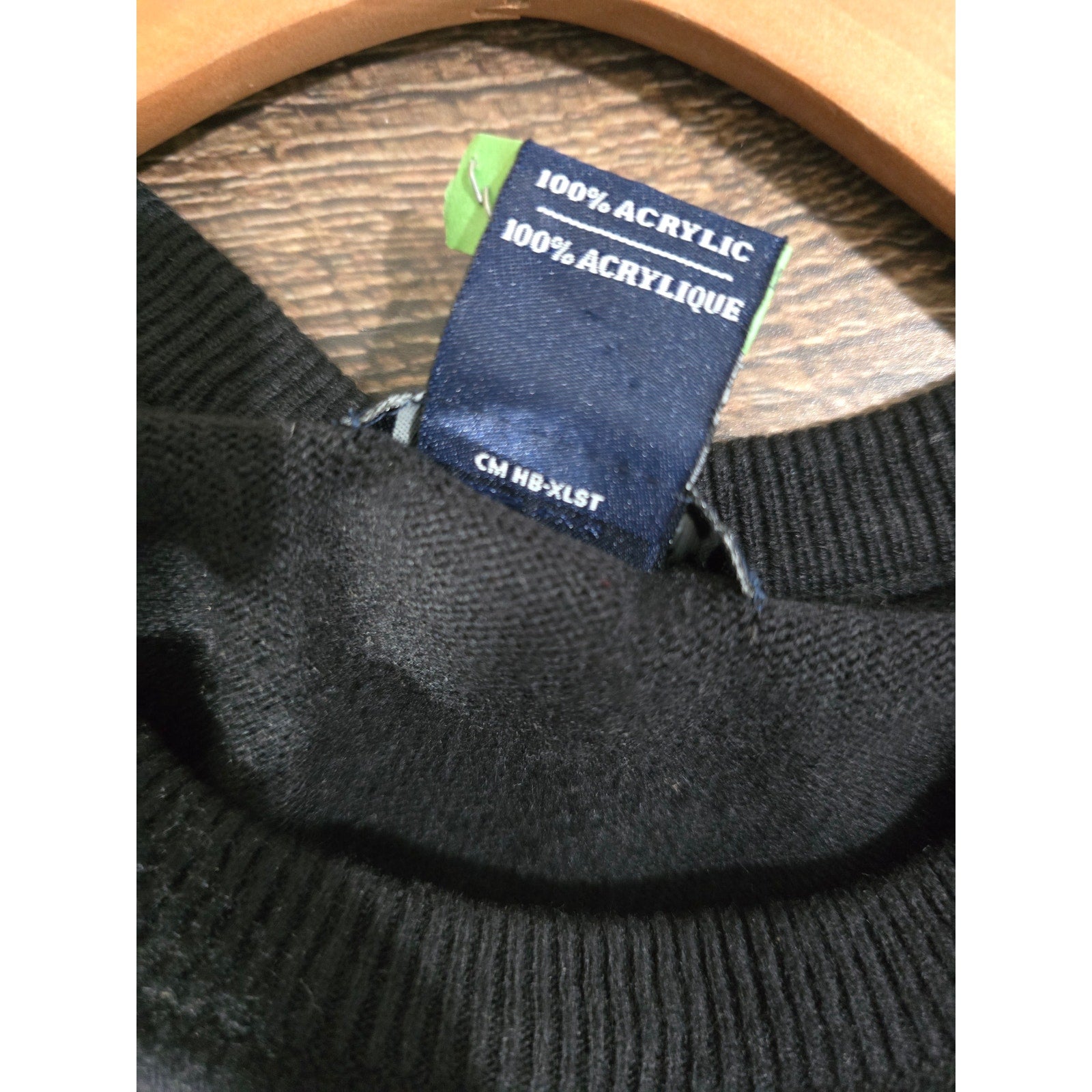 Harbor Bay Men's big and tall Black Striped Crewneck Knit Sweater