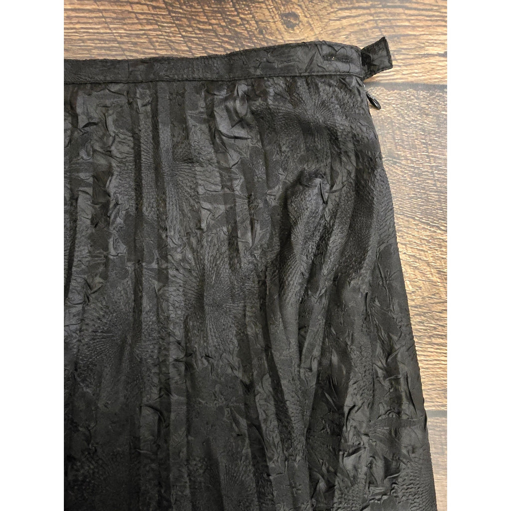 Koret Woman Plus Size 16W Black Pleated Cloqué MIDI Skirt