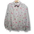 Cadisport Women's Vintage White Pink Nautical Seashell Button Down Shirt