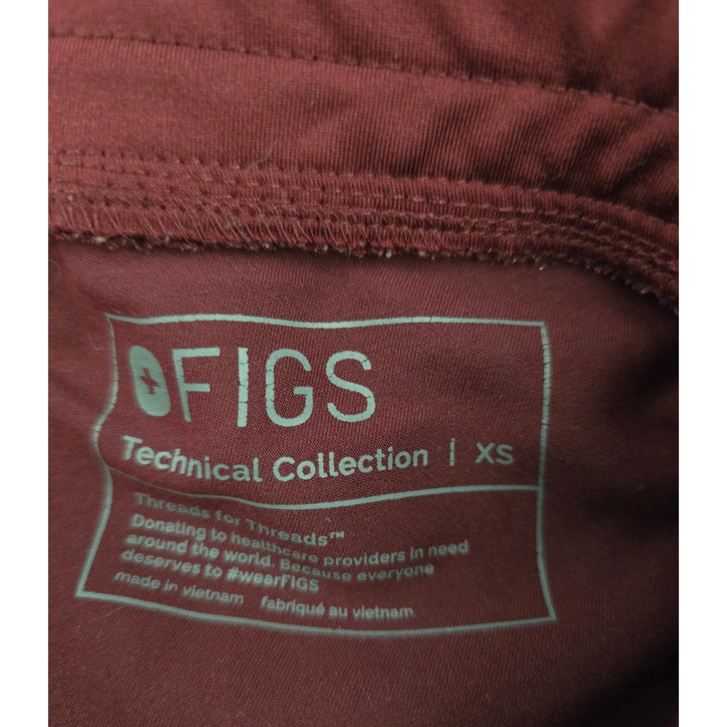 FIGS women's Technical Collection Maroon Jogger Scrub Pants xs