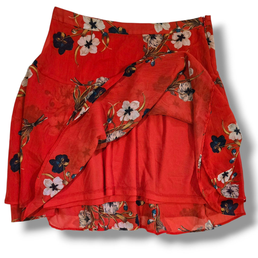 Old Navy Women’s Red Floral Layered Skirt Size 0 | Boho Summer