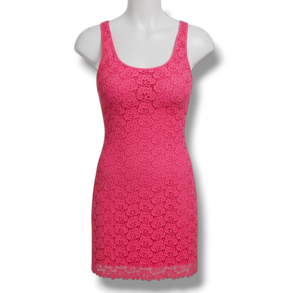 Jennifer Lopez women's pink eyelet side zip eyelet dress - size 6