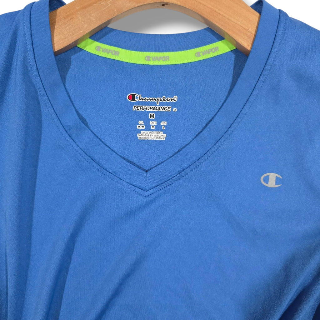Champion Women’s Blue Performance V-Neck Athletic Tee – Size Medium