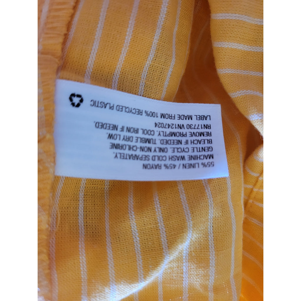 A New Day women’s Orange Tie Front Apron Tank Top Women’s XS Linen Rayon NWT