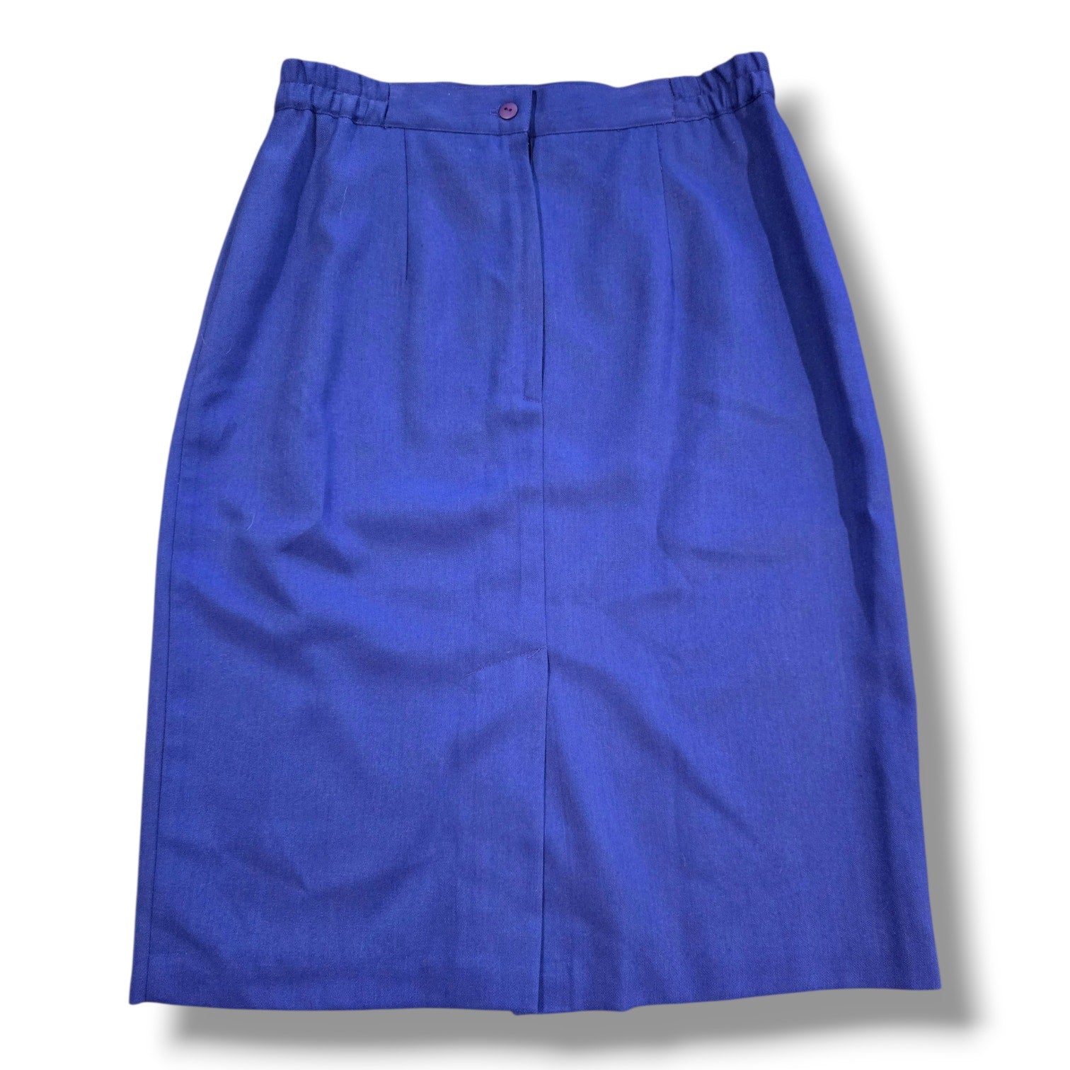 Vintage Worthington Royal Blue Wool Blend Lined Pencil Skirt Made in USA