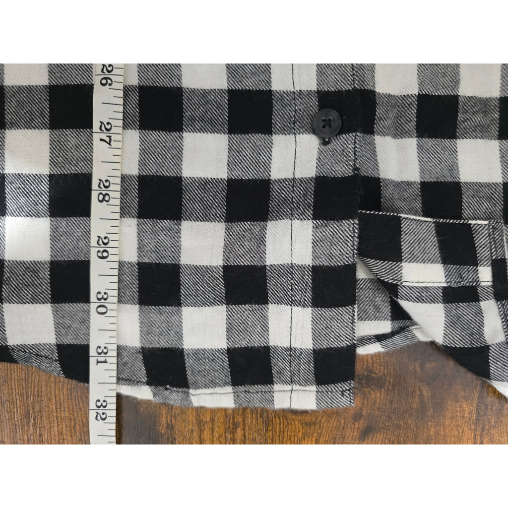 Torrid Size 3 Black White Buffalo Plaid Button Down Flannel Shirt Plus Size