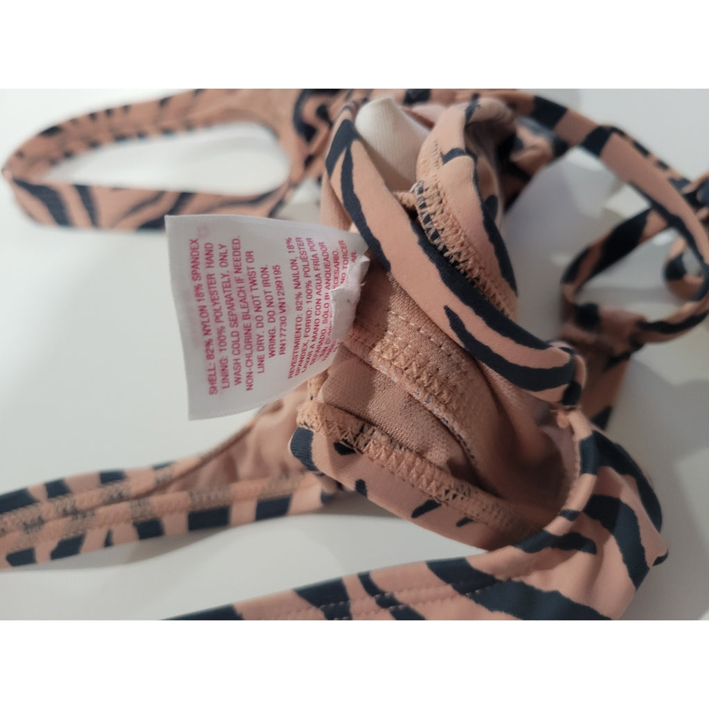 Xhilaration Juniors Pink Zebra Animal Print Bikini Swim Top – Size Small