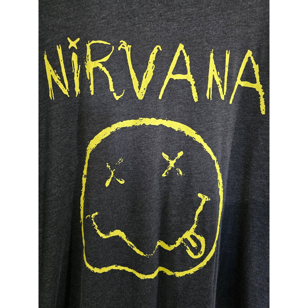 Nirvana "Live '93" Smiley Face Graphic Distressed T-Shirt
