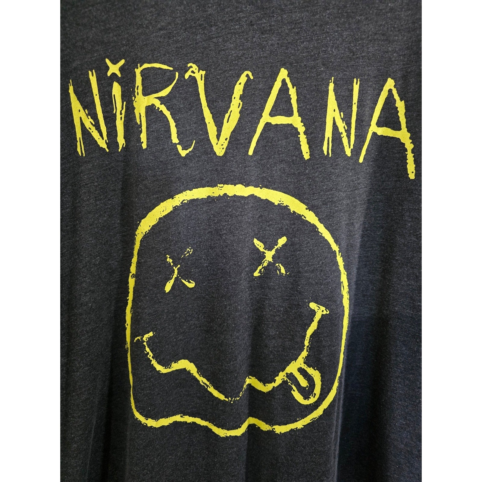 Nirvana "Live '93" Smiley Face Graphic Distressed T-Shirt