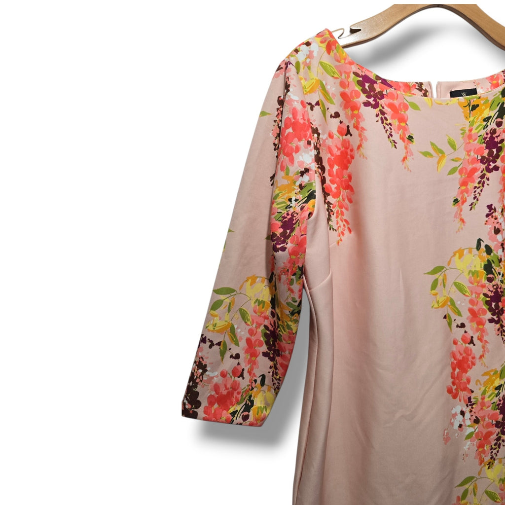 NWT Worthington Women's Size 16 Rose Smoke Floral 3/4 Sleeve Sheath Dress