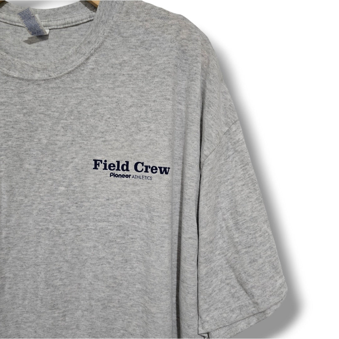 Pioneer Athletics Field Crew Jerzees Men’s Gray T-Shirt 2XL Short Sleeve