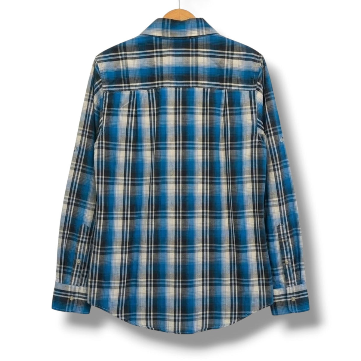 Airwalk Men’s Blue Plaid Long Sleeve Button-Down Shirt – Size Small Gently used