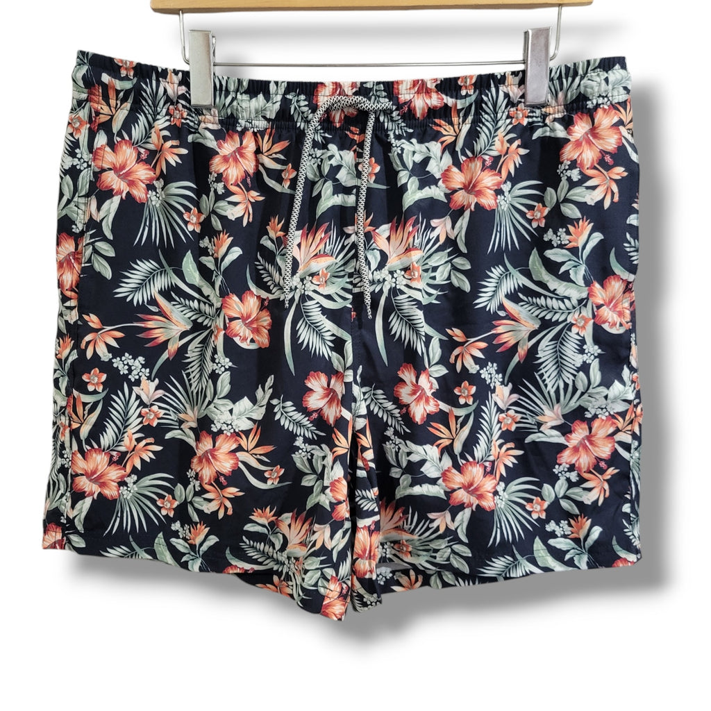 Biwisy Men’s Tropical Floral Swim Trunks – New, Size XL