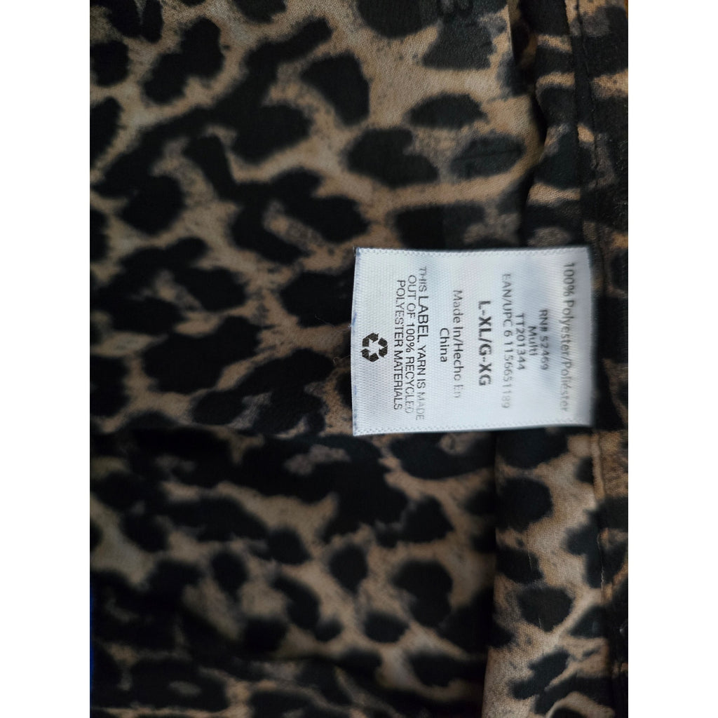 Sheer women's Leopard Print Open-Front Maxi Duster Kimono