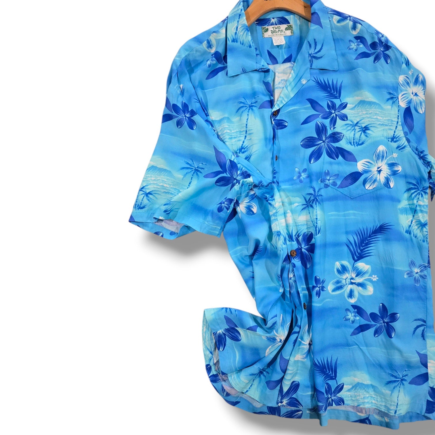 Vintage Two Palms Made in Hawaii Floral Rayon Aloha Shirt – 2XL