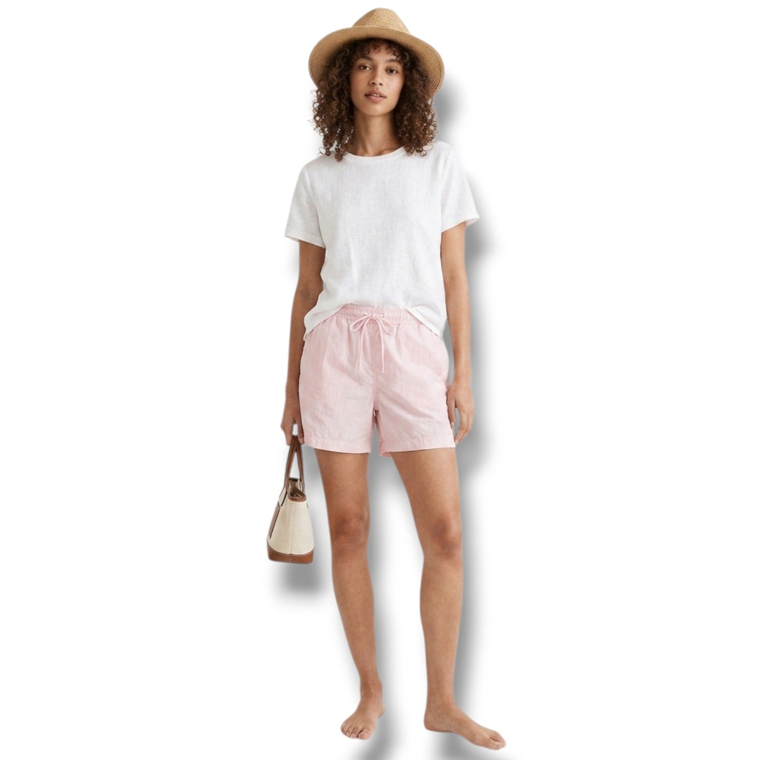 H&M women's Size S Light Pink 5" Inseam Swim Board Shorts
