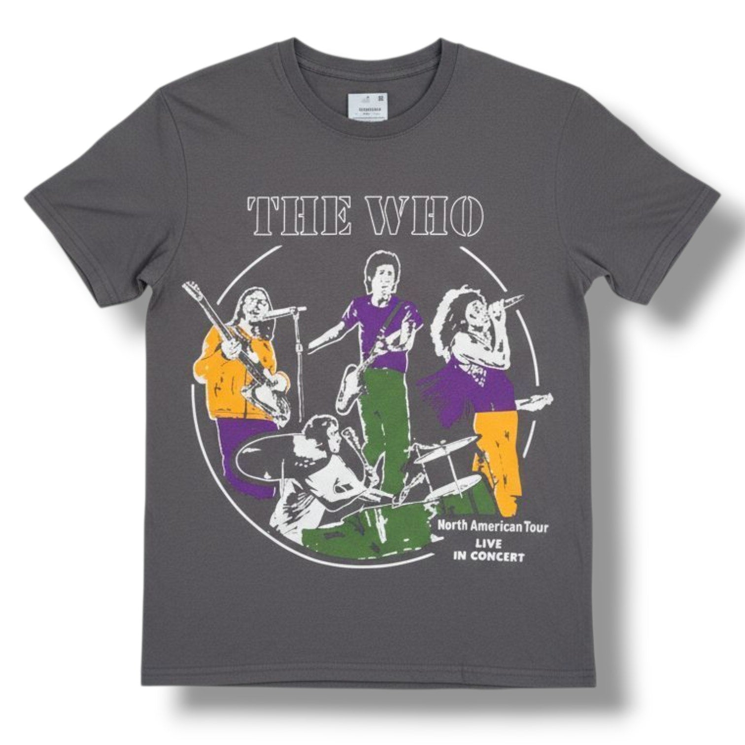 The Who Women’s Rock & Roll Band Tour Tee – XS, Gray Graphic T-Shirt, New