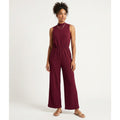 Max + Ash Burgundy Sleeveless Button-Back Lined Jumpsuit with Women’s Medium