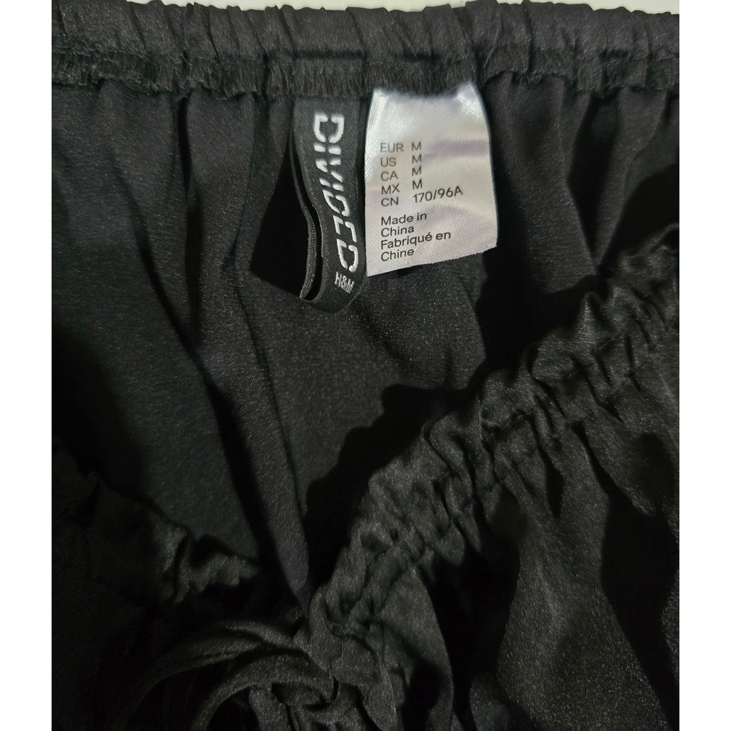 H&M Divided Women’s Black Long Sleeve Puff Crop Top – Size Medium