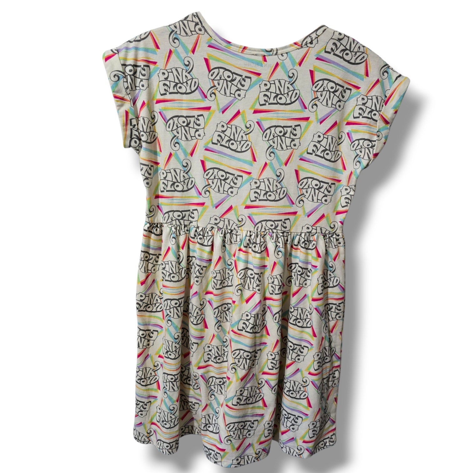 Pink Floyd Girls’ Graphic Rainbow Logo Dress Large, Cotton Polyester Gently Used