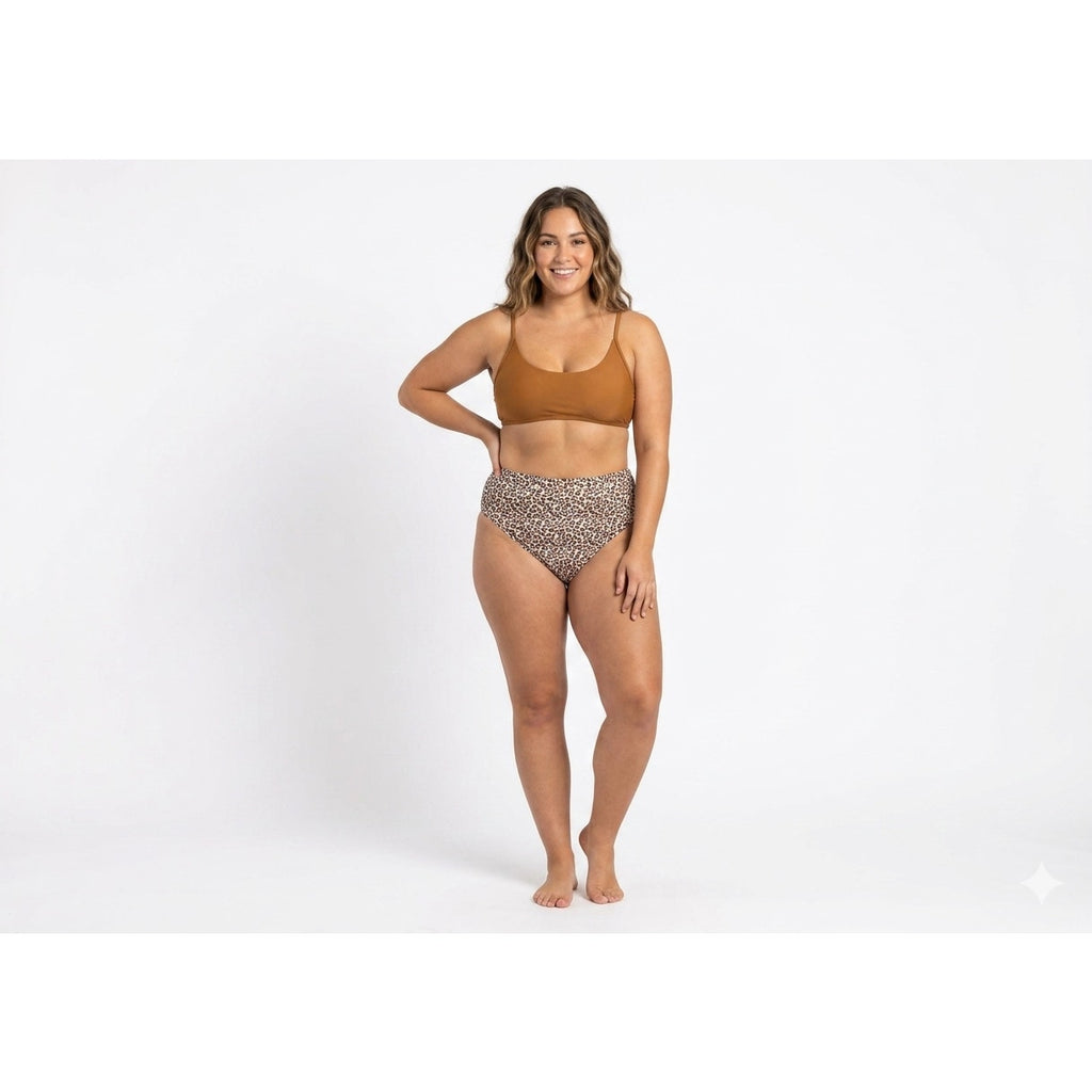 Xhilaration Juniors High-Leg High-Waist Animal Print Bikini Bottoms – 24W/26W