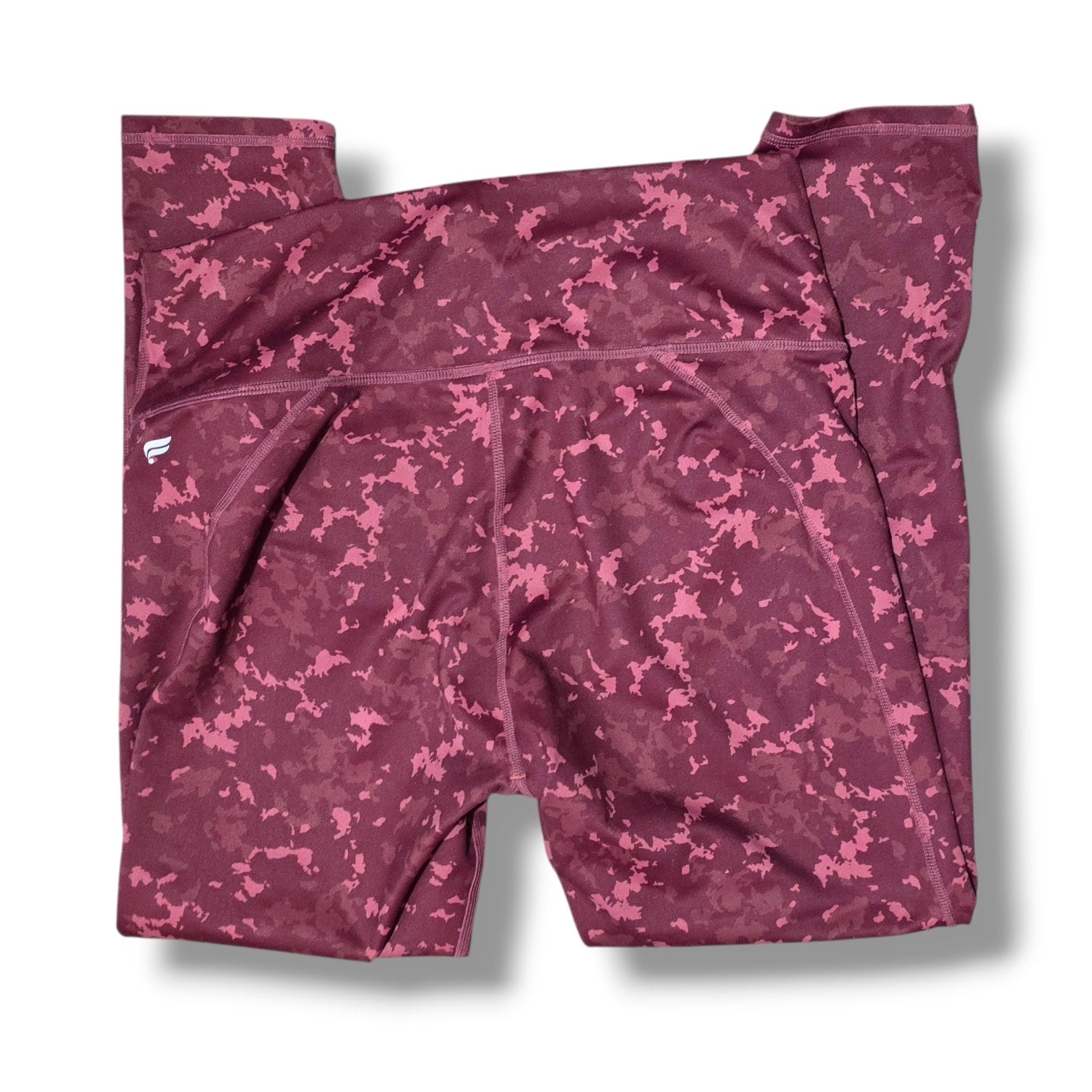 Fabletics PowerHold Women's Burgundy Pink Camo High Waisted Leggings 29" waist