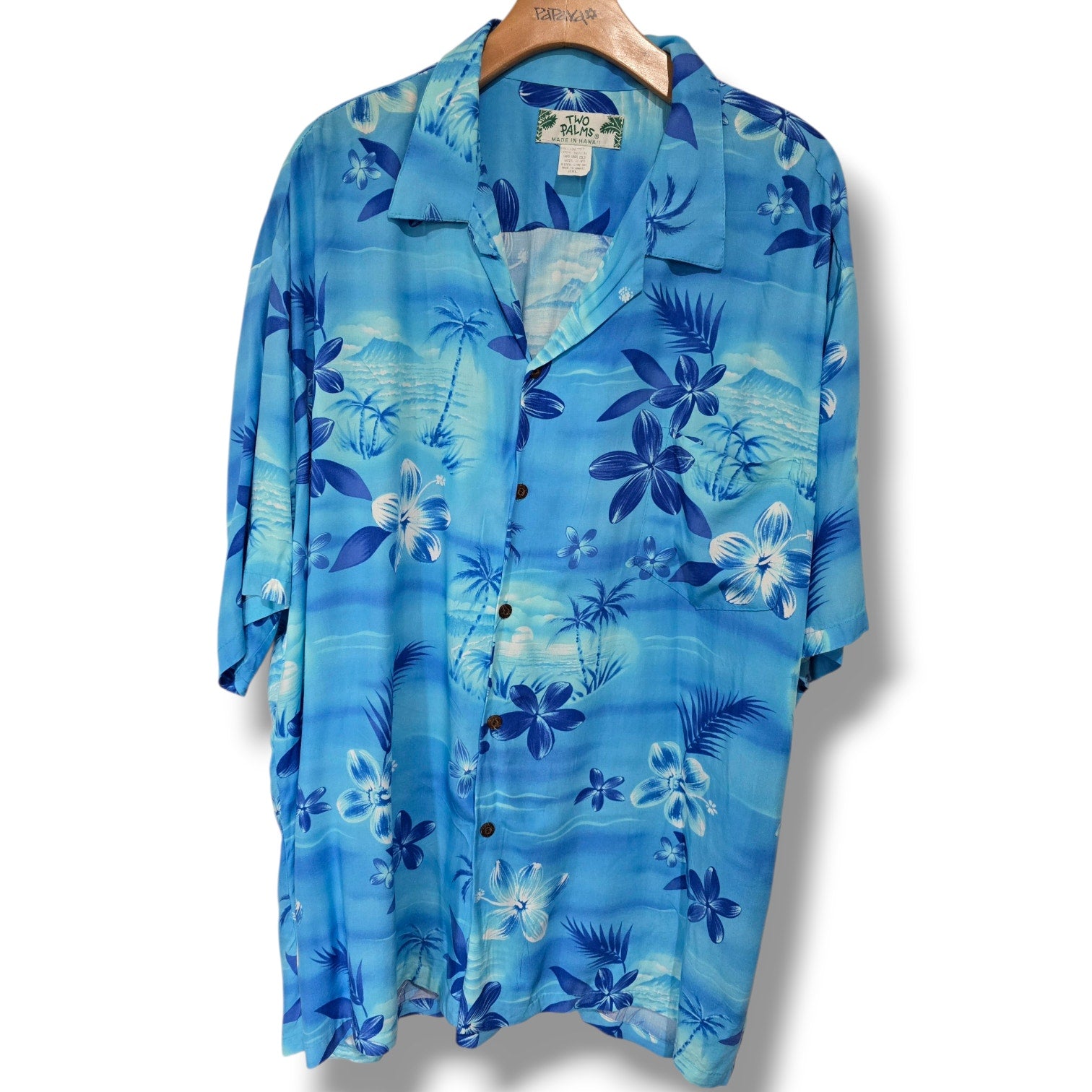 Vintage Two Palms Made in Hawaii Floral Rayon Aloha Shirt – 2XL