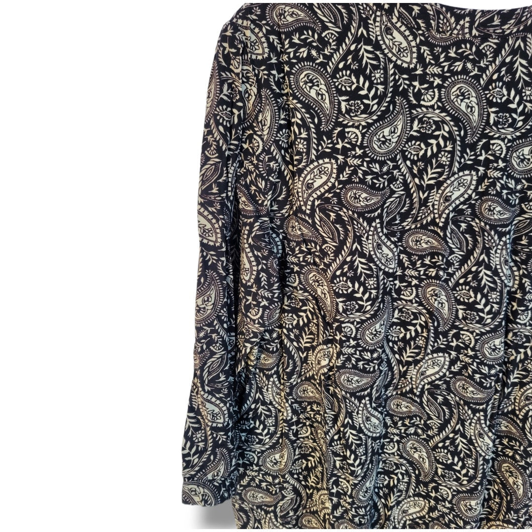St. John's Bay Women's black paisley button-down Blouse  - medium