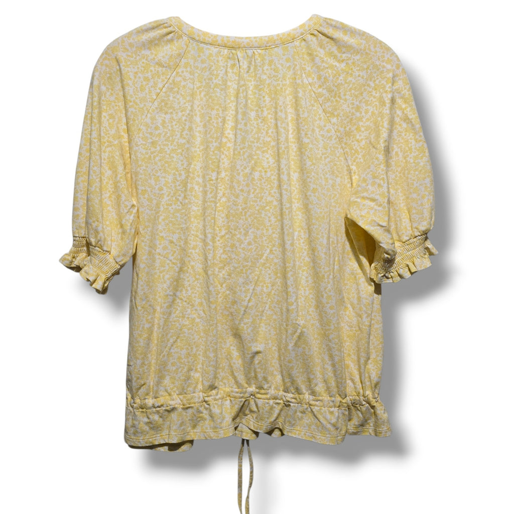 Lands End Women's Elbow Sleeve Lightweight Jersey Gathered Adjustable Hem Blouse