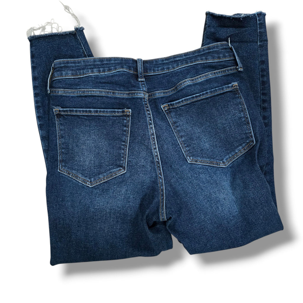 Old Navy Women’s High Rise Rockstar Super Skinny Distressed Raw Hem Jeans Sz 12
