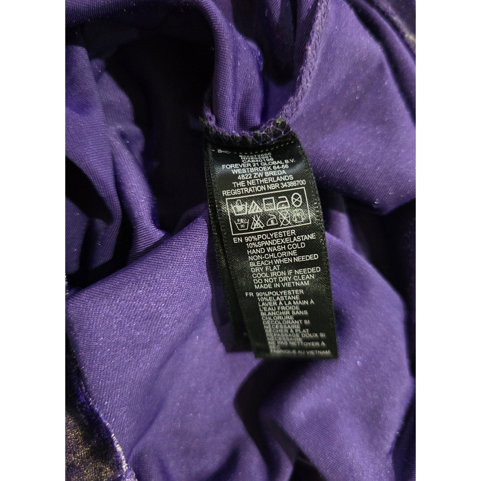 Forever 21 Purple Crushed Velvet Bodycon Mini Dress – Size Small