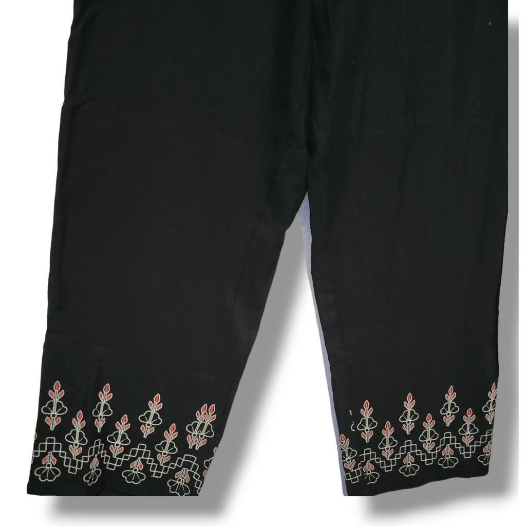 Global desi women's black palazzo pants - large