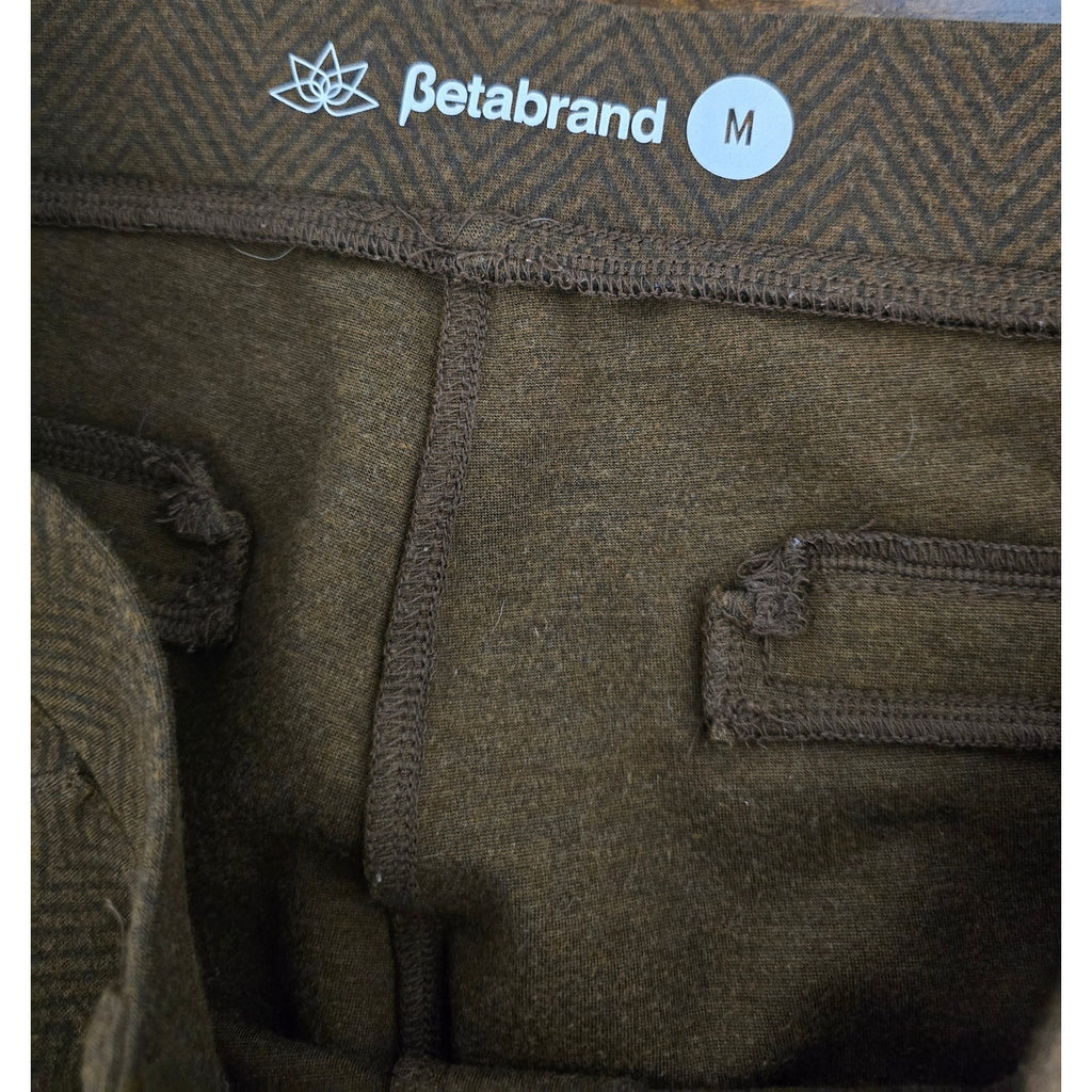 Betabrand Women's Size M Brown Herringbone Dress Pant Yoga Pants