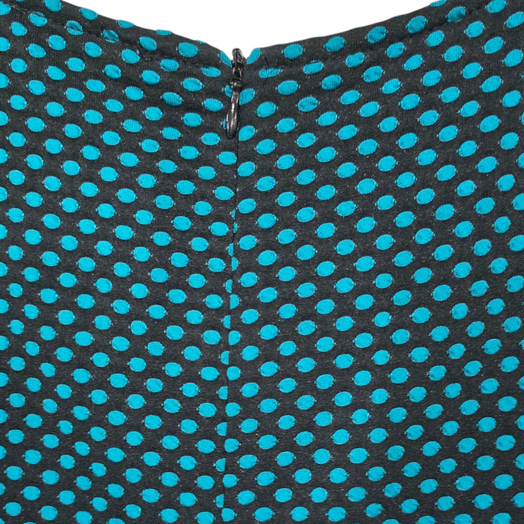 41 Hawthorn Women’s Black & Teal Polka Dot Sleeveless Fit & Flare Dress Small