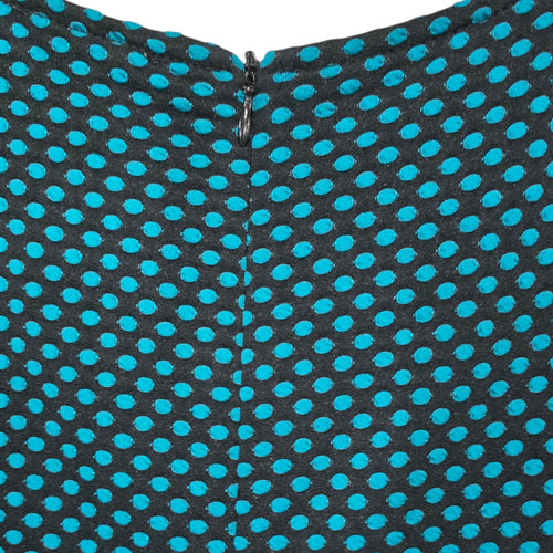 41 Hawthorn Women’s Black & Teal Polka Dot Sleeveless Fit & Flare Dress Small