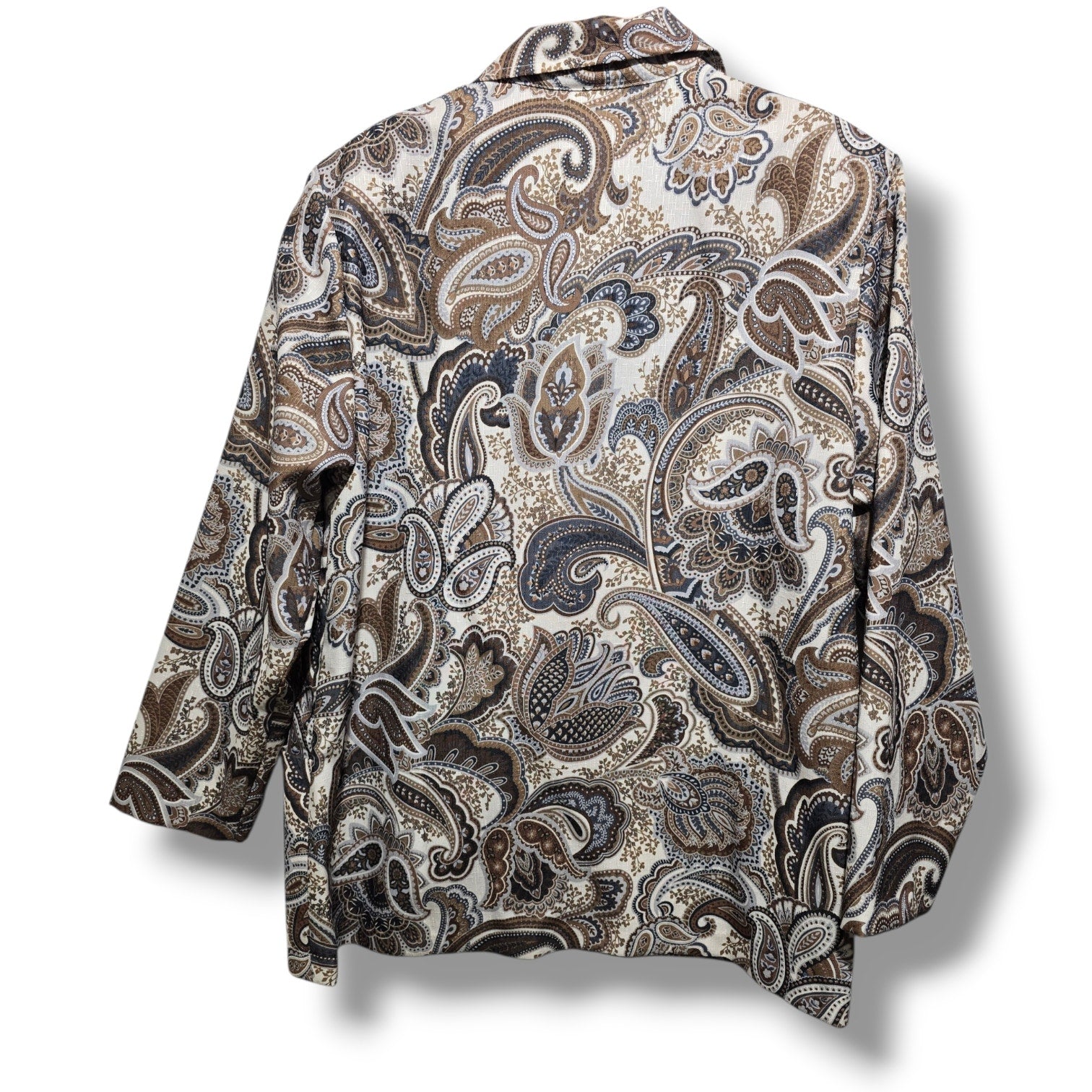 Blair Boutique Women's Size L Cocoa Paisley Single Button Blazer Jacket