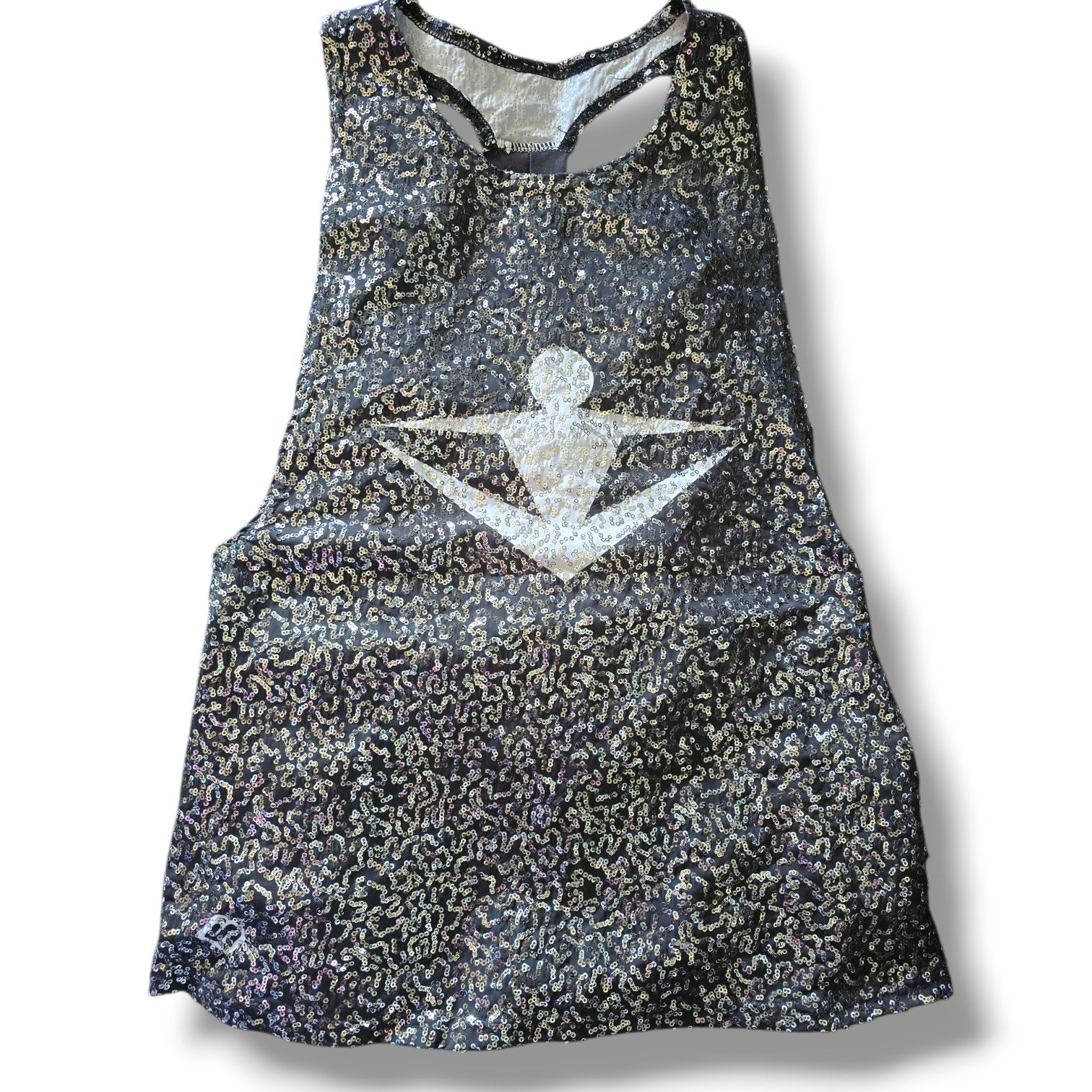 Innovative Spiritwear Sequin POWER Tank Top Women’s Small Gray Black Shimmer