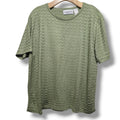 Alfred Dunner Women's Size XL Sage Green Chevron Knit Short Sleeve Sweater Top