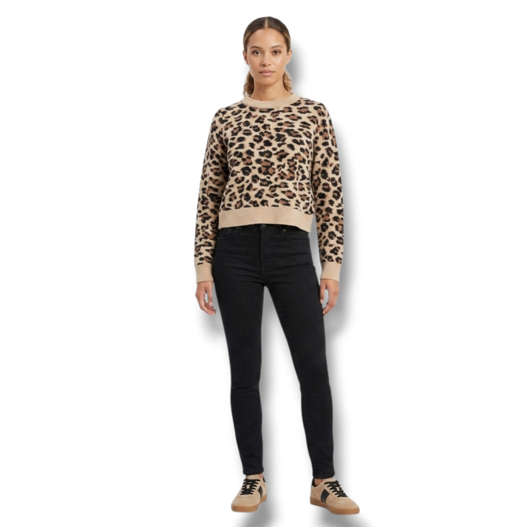 Orange Kiss Women’s Brown Animal Print Sweater Top – Size Medium