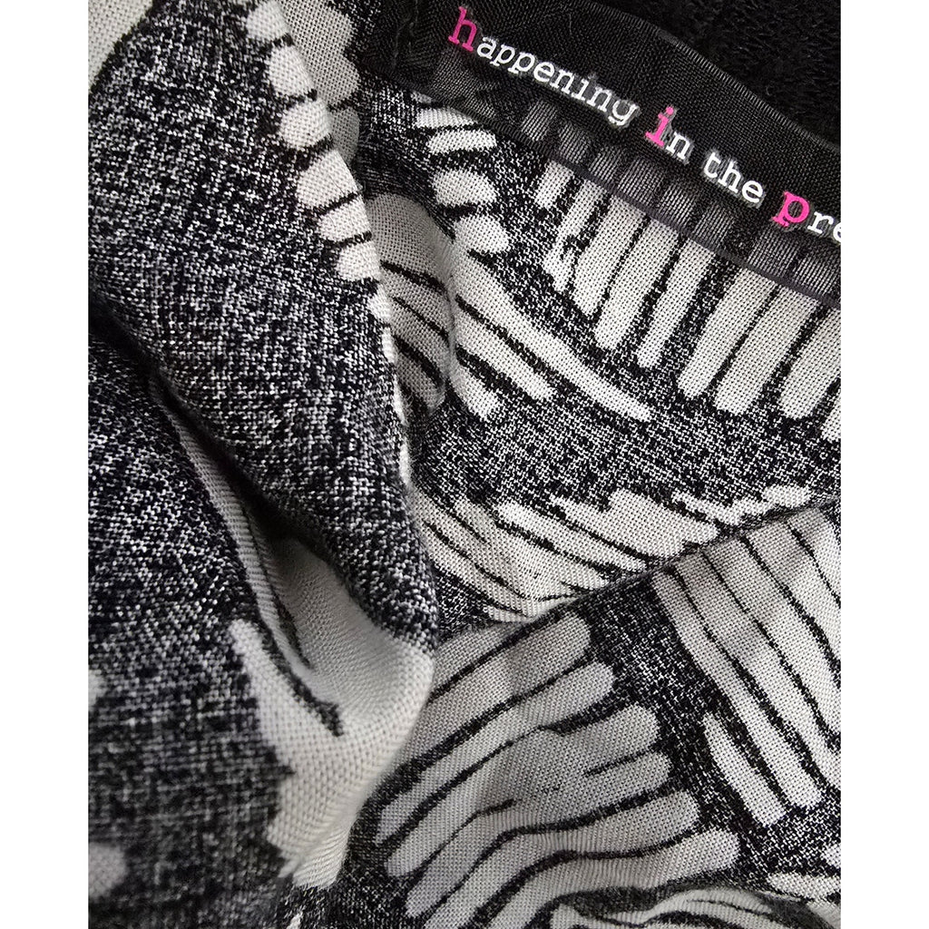 Happening in the Present Women's XS Black White Tribal Print Cocoon Cardigan