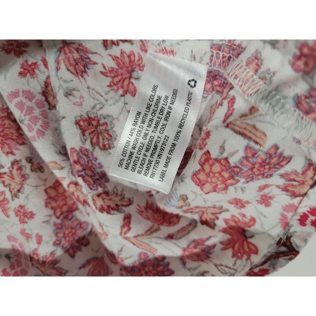 Universal Thread Womens Floral Balloon Sleeve Quarter Button Blouse Medium NWOT
