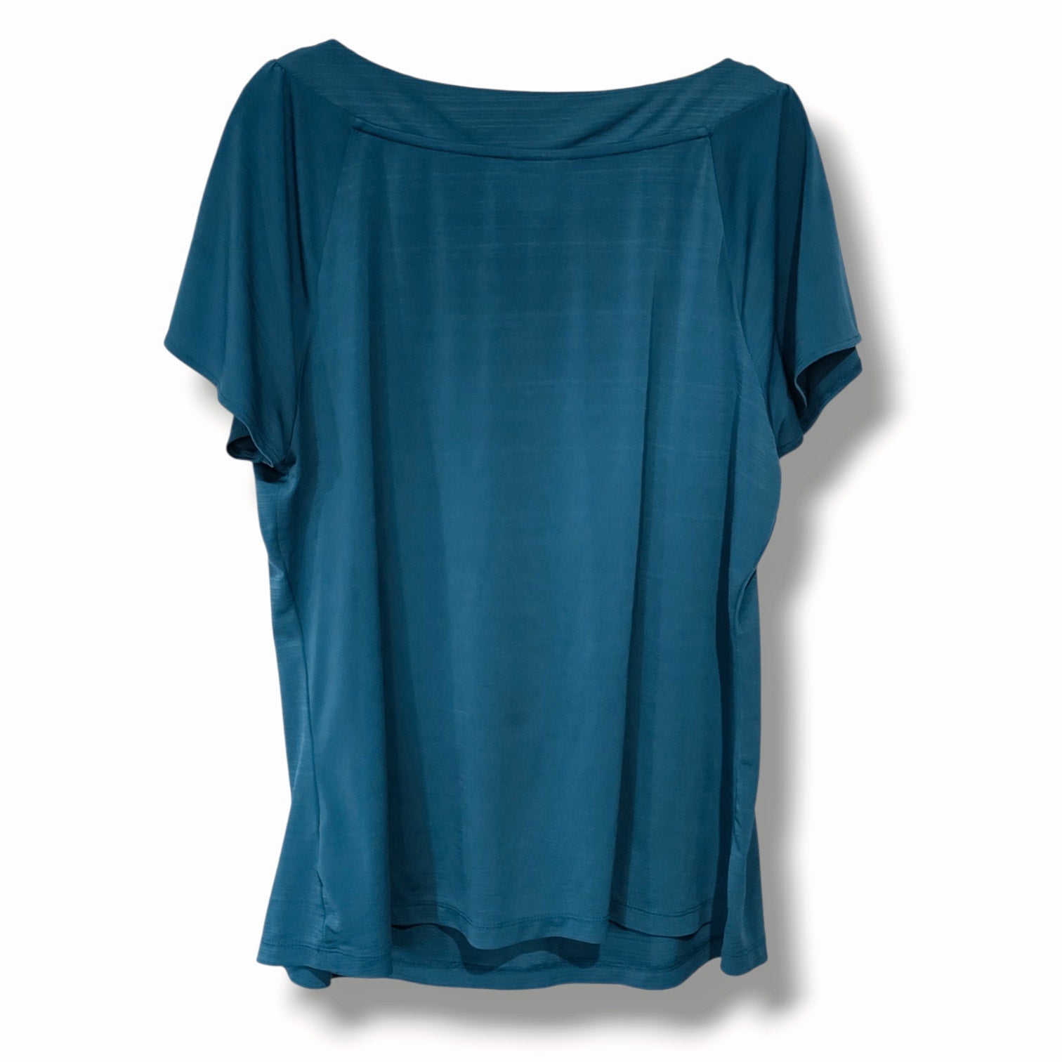 East 5th Woman Teal Twist-Front Short Sleeve Blouse plus size 1X